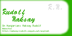 rudolf maksay business card